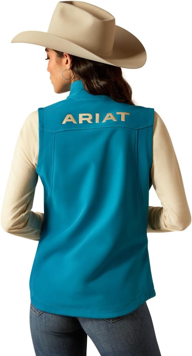 image:imageAriat Womens New Team Softshell VestOcean DepthsRetro Ranch Print
