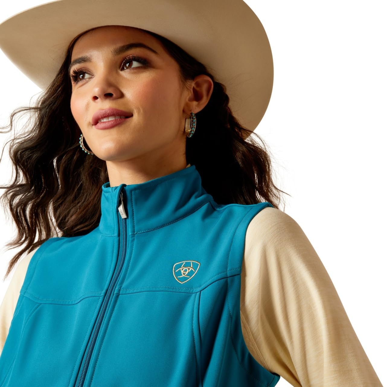 image:imageAriat Womens New Team Softshell VestOcean DepthsRetro Ranch Print
