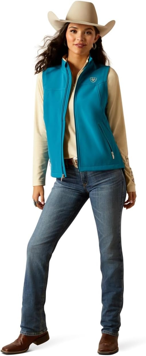 image:imageAriat Womens New Team Softshell VestOcean DepthsRetro Ranch Print
