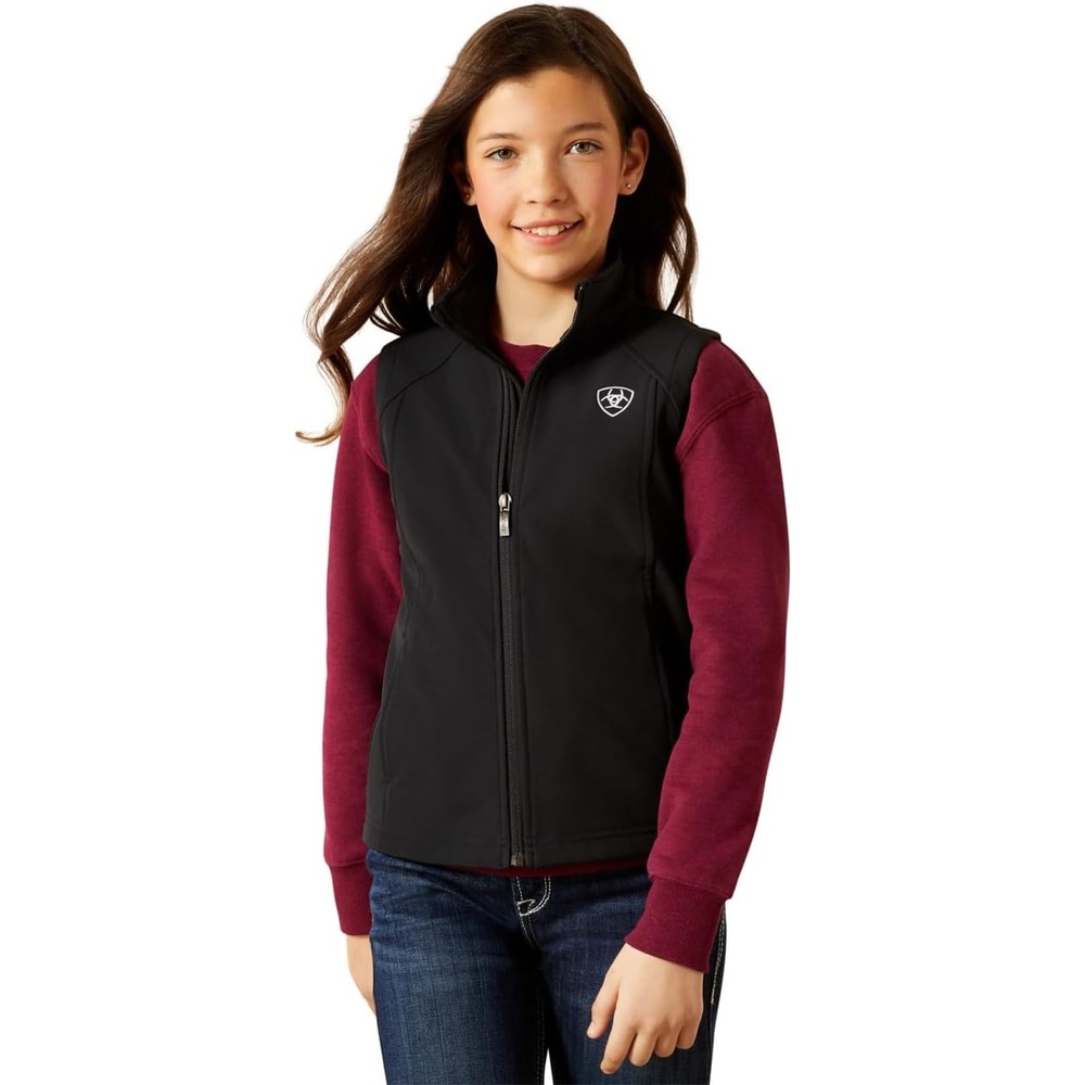 image:imageARIAT Girls Ariat Logo Softshell VestBlackSouthwest Minimal Print