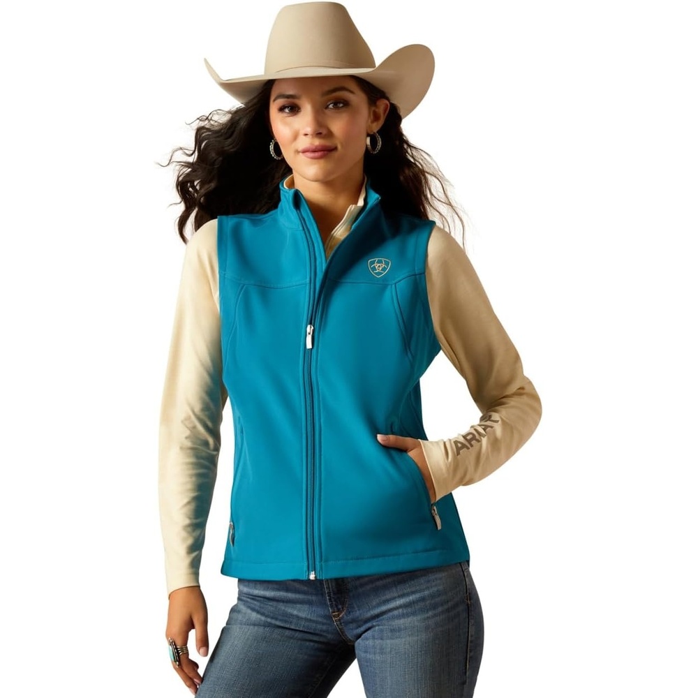 image:imageAriat Womens New Team Softshell VestOcean DepthsRetro Ranch Print