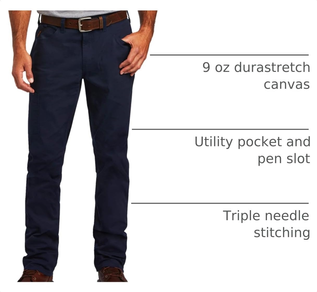 image:imageARIAT Work Rebar M4 Low Rise DuraStretch Made Tough Stackable Straight Leg PantsNavy