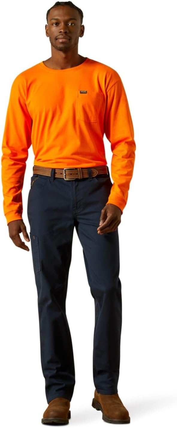 image:imageARIAT Work Mens Rebar M4 Low Rise DuraStretch Made Tough Stackable Straight Leg PantsDark Navy Wash