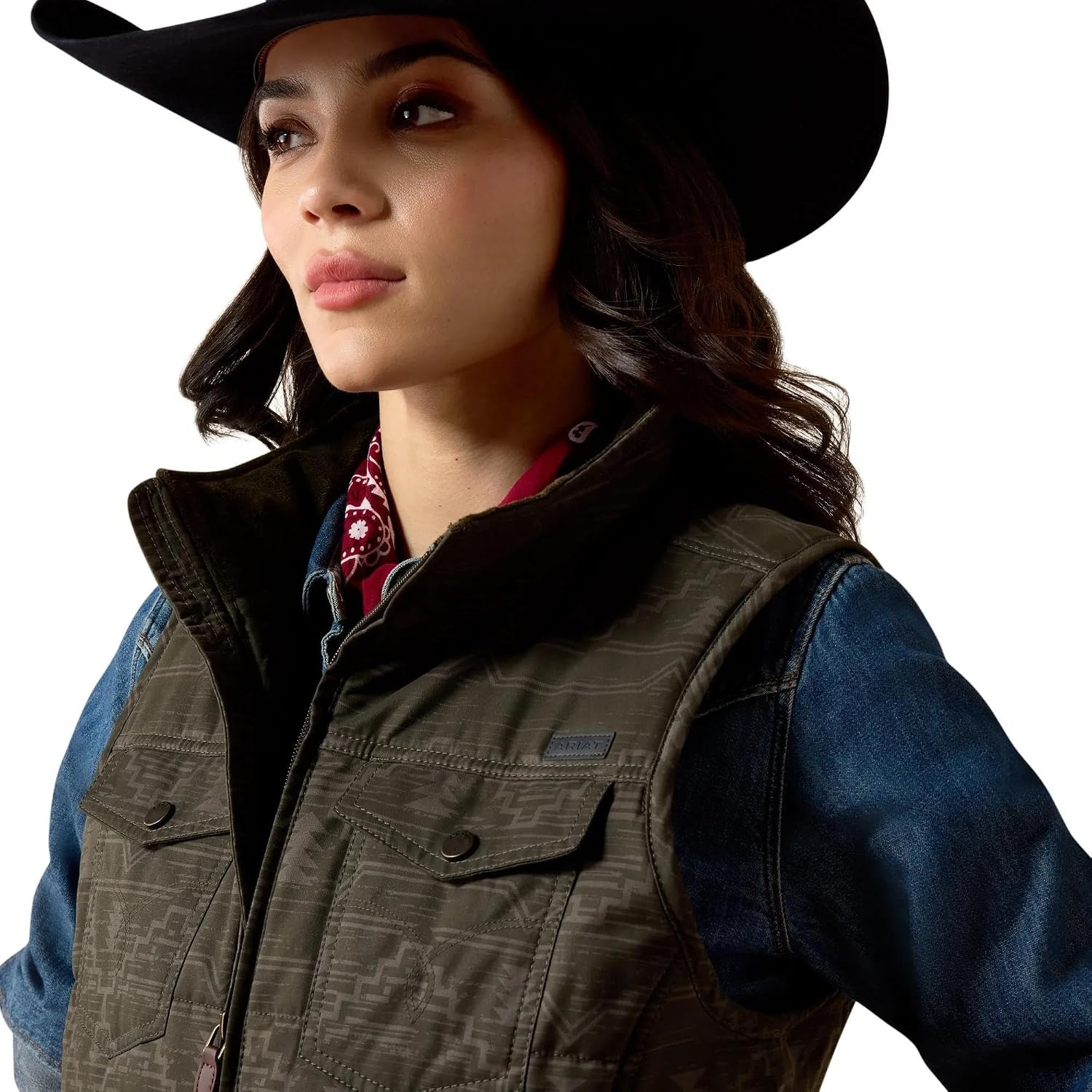 image:imageARIAT Womens Grizzly Quilted VestBeluga Rockwell Print