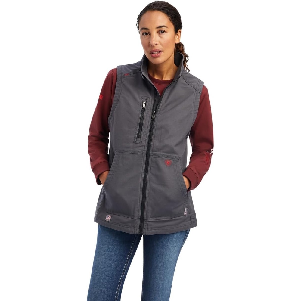 image:imageARIAT Womens Fr Duralight Stretch Canvas VestIron Grey