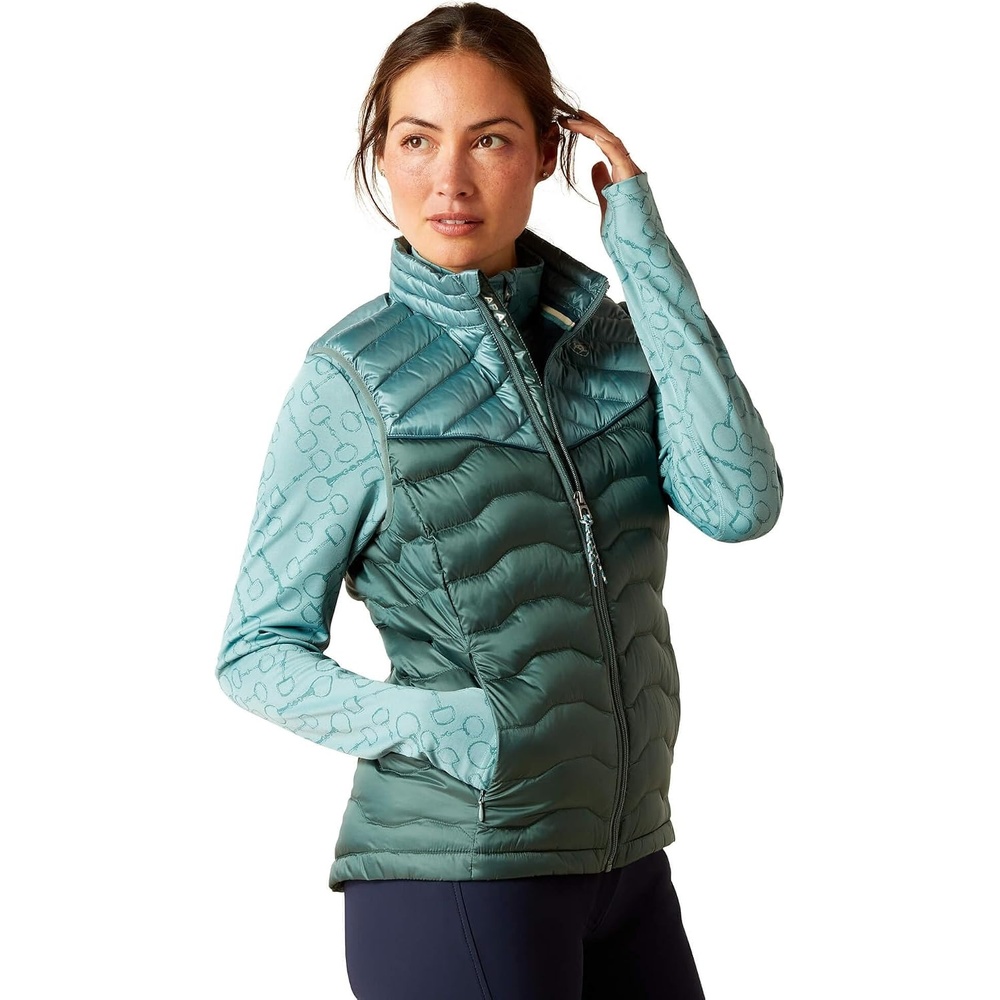image:imageARIAT Womens Ideal Down VestIridescent ArcticSilver Pine