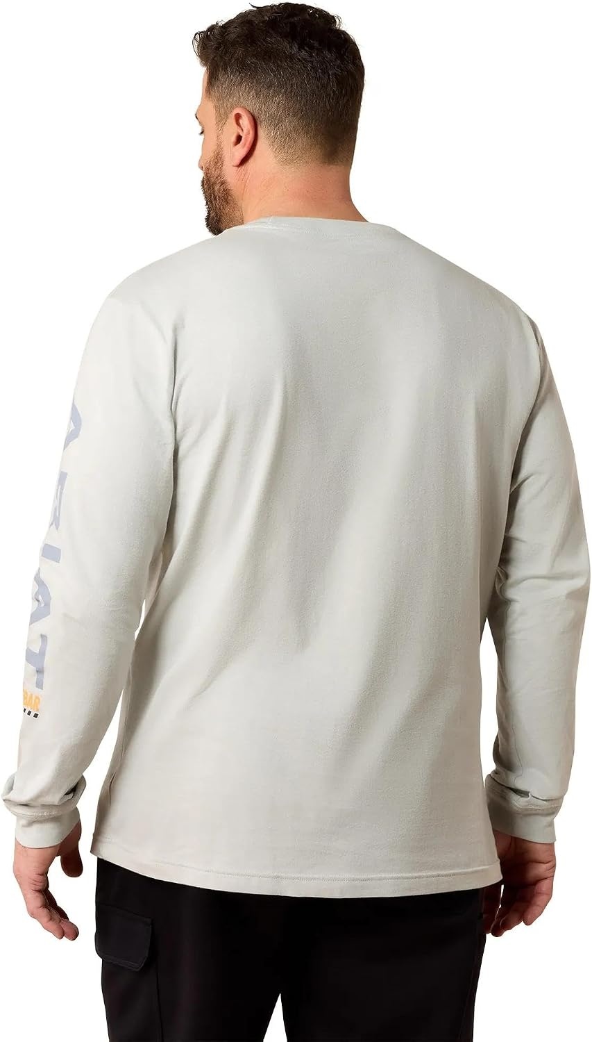 image:imageARIAT Rebar Cotton Strong Standard Logo Pocket Long Sleeve TShirtHarbor MistWeathervane