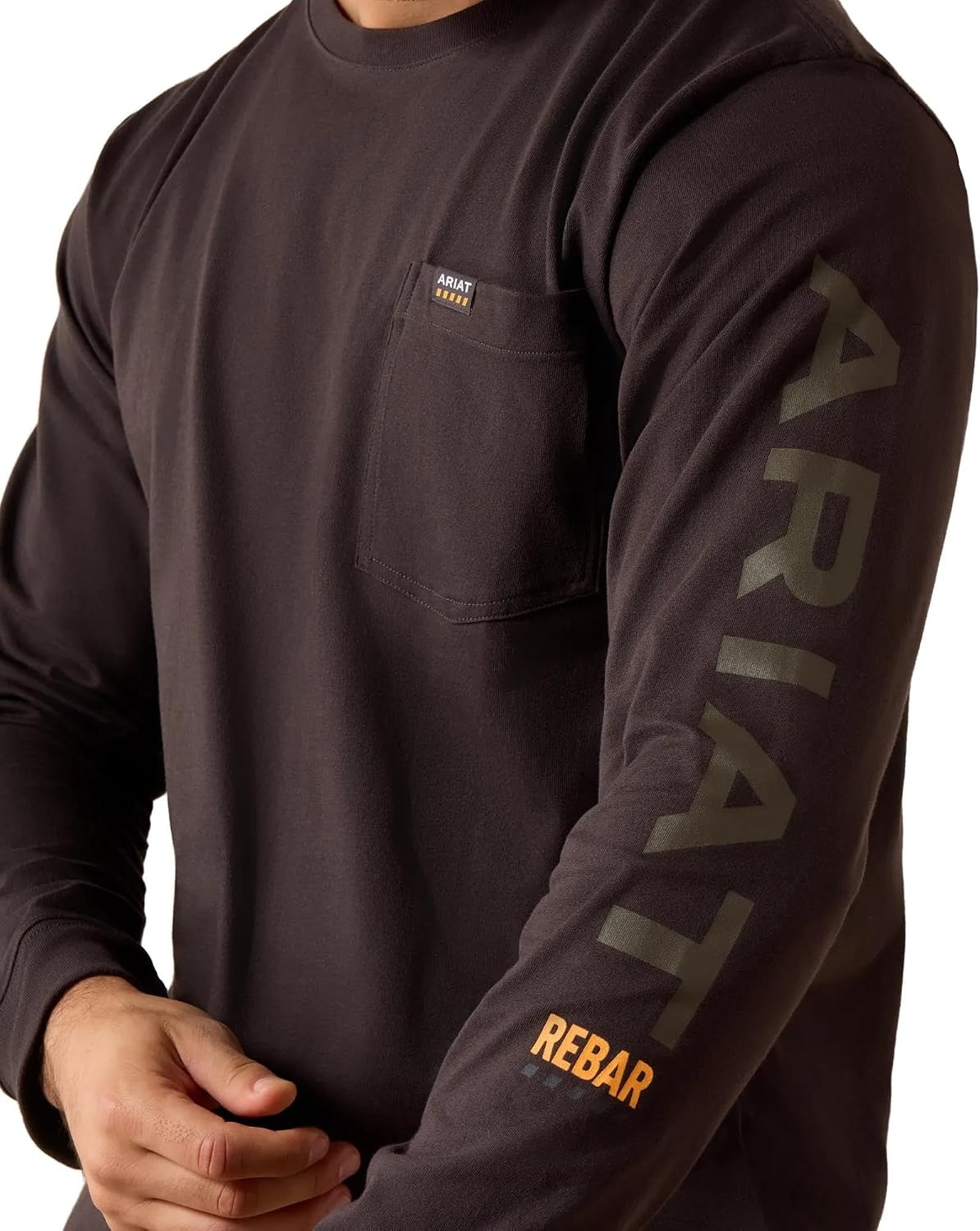image:imageARIAT Rebar Cotton Strong Standard Logo Pocket Long Sleeve TShirtLicoriceCanteen