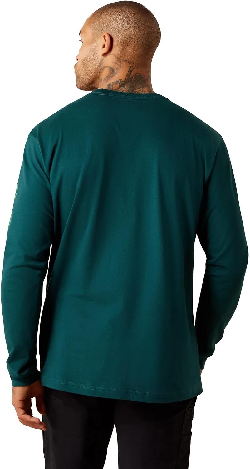 image:imageARIAT Rebar Cotton Strong Standard Logo Pocket Long Sleeve TShirtPonderosa PineFir