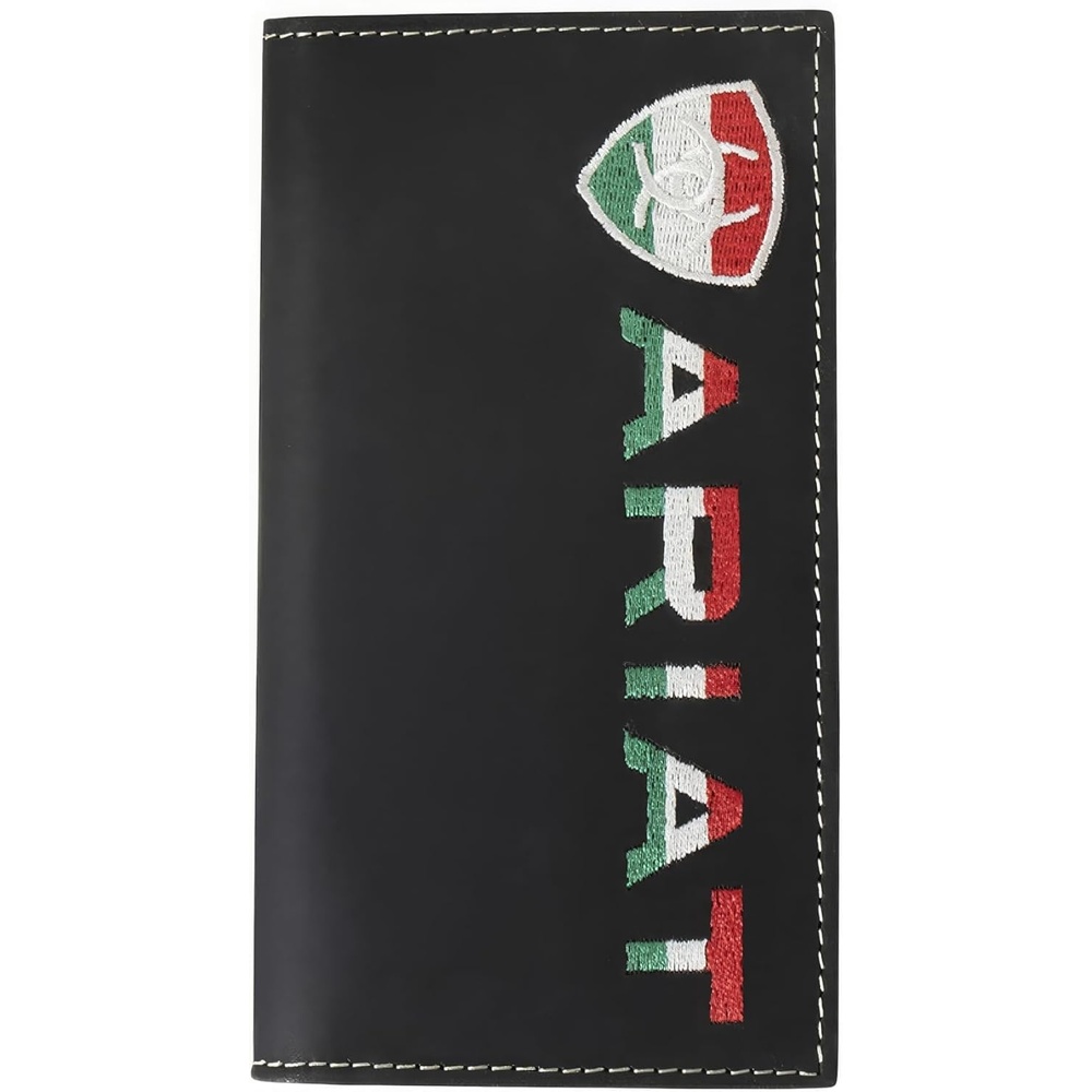 image:imageARIAT Mens Genuine Leather Mexico Flag Embroidery Rodeo Wallet