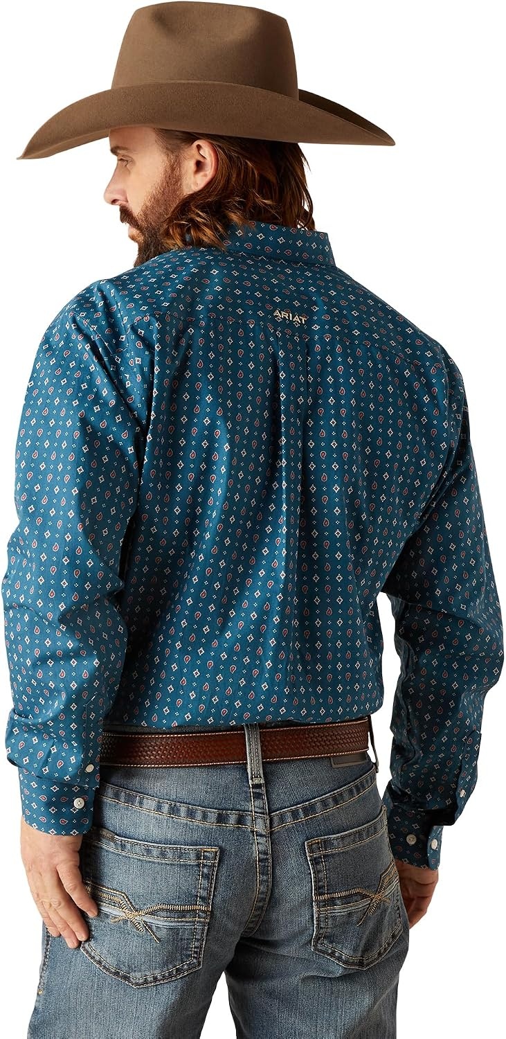 image:imageAriat Mens Wrinkle Free Garrick Classic Fit ShirtIndochine Blue