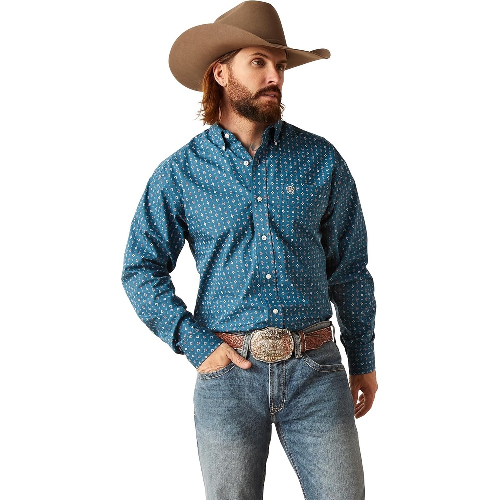 image:imageAriat Mens Wrinkle Free Garrick Classic Fit ShirtIndochine Blue