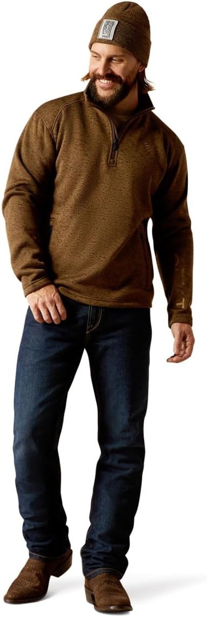 image:imageARIAT Caldwell 14 Zip SweaterDark Brown Heather