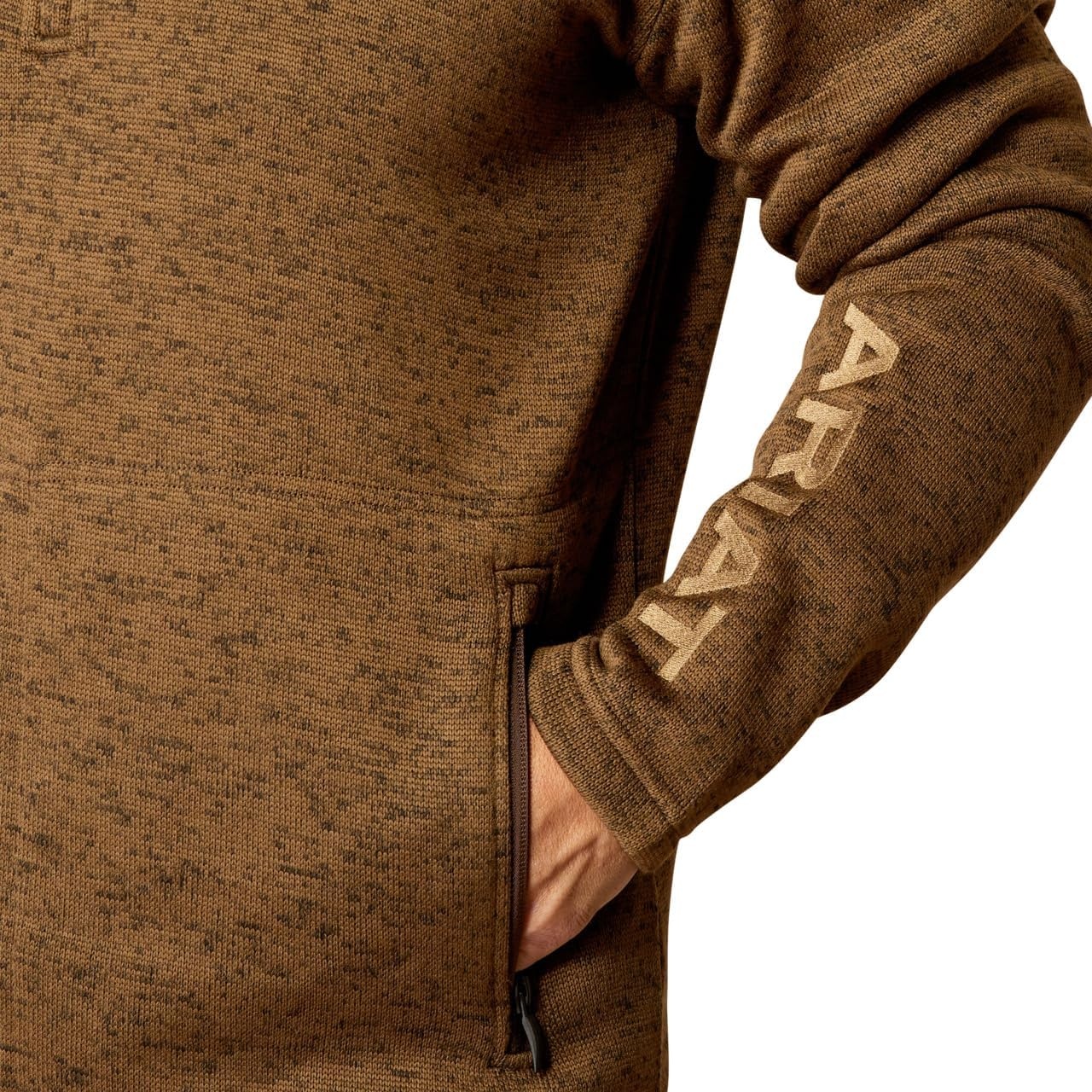image:imageARIAT Caldwell 14 Zip SweaterDark Brown Heather