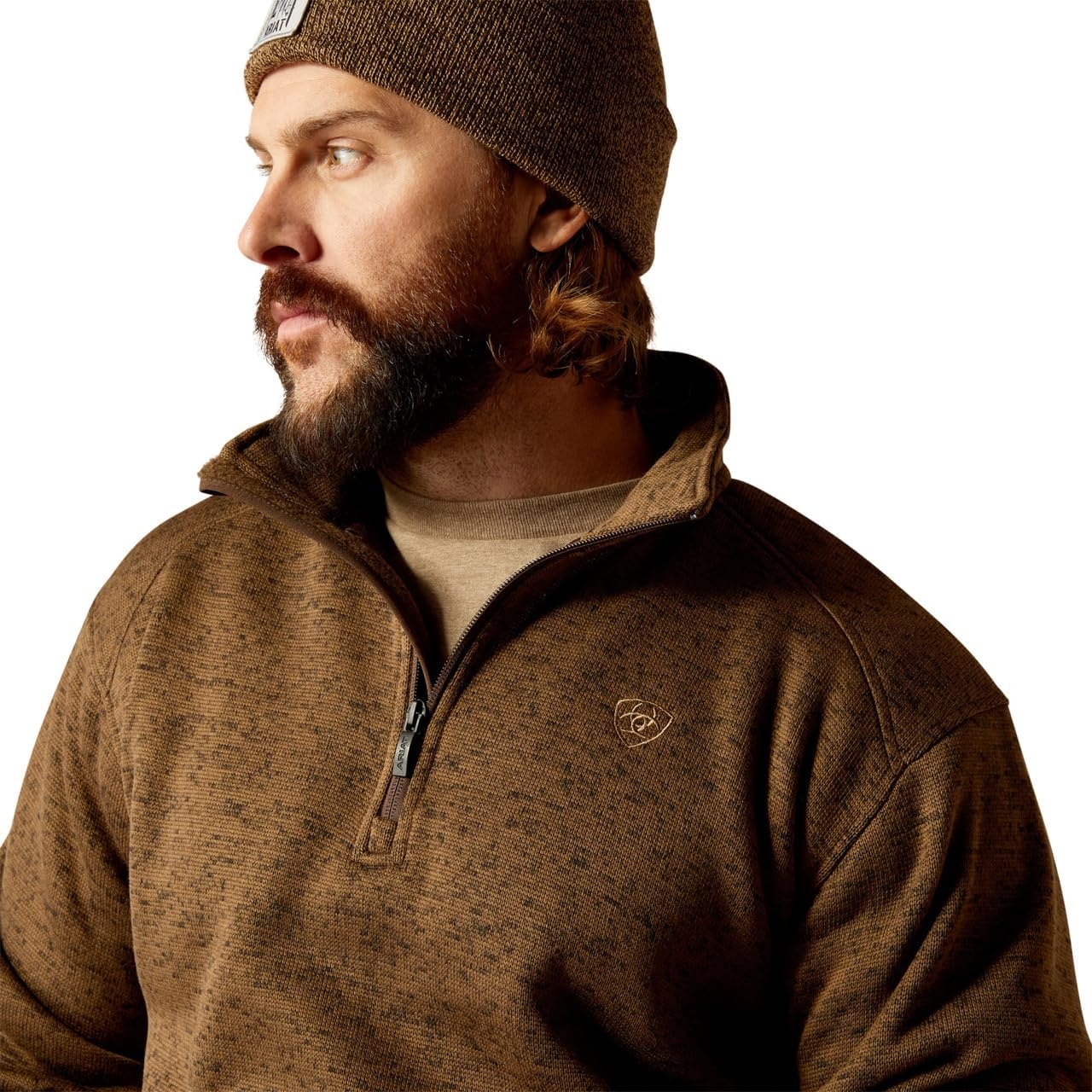 image:imageARIAT Caldwell 14 Zip SweaterDark Brown Heather