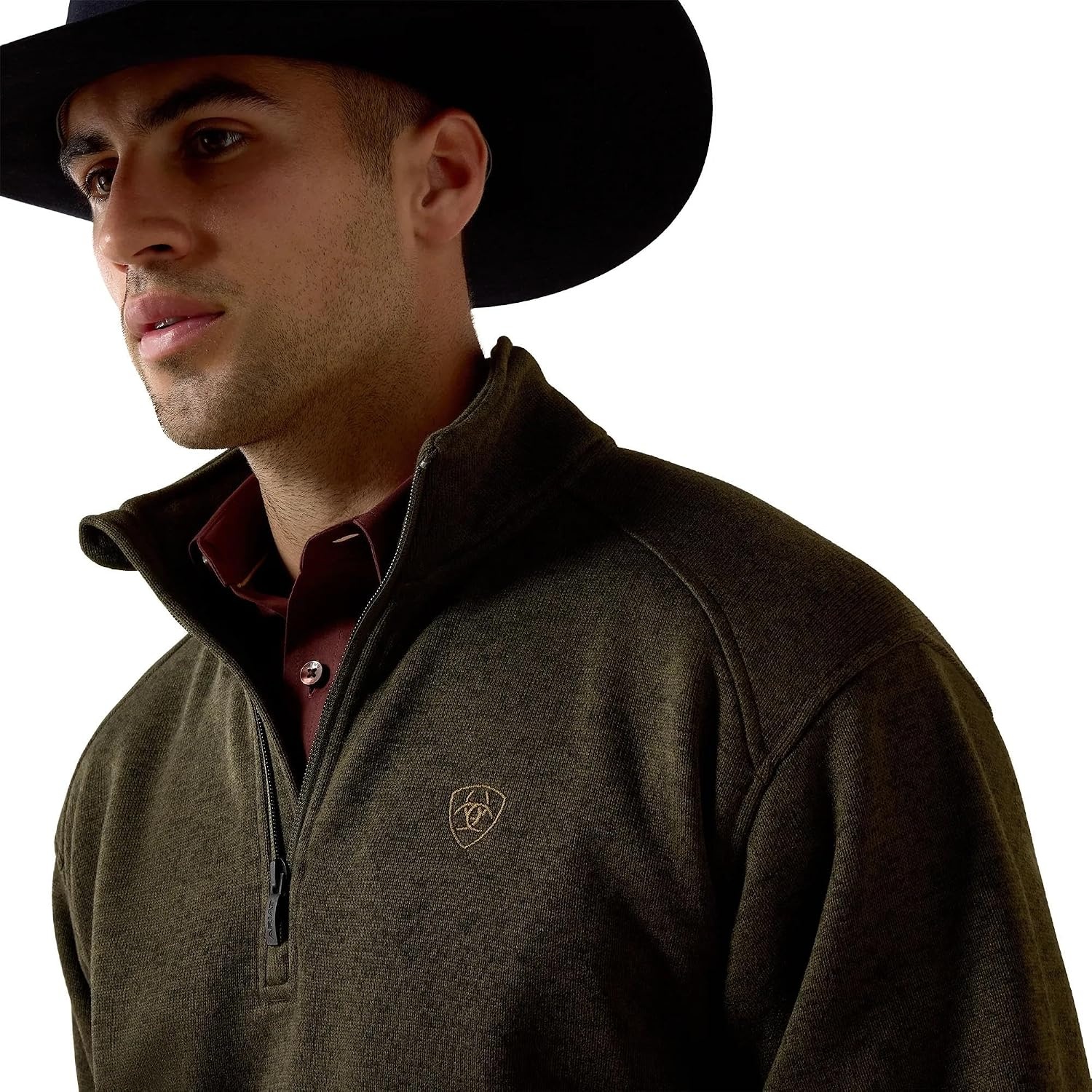 image:imageARIAT Caldwell 14 Zip SweaterDark Green