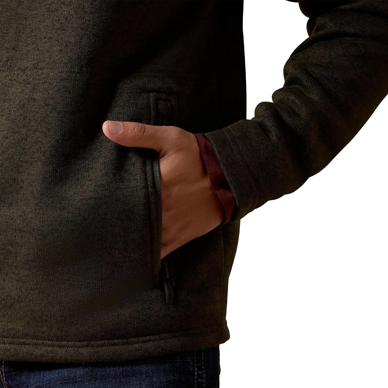 image:imageARIAT Caldwell 14 Zip SweaterDark Green