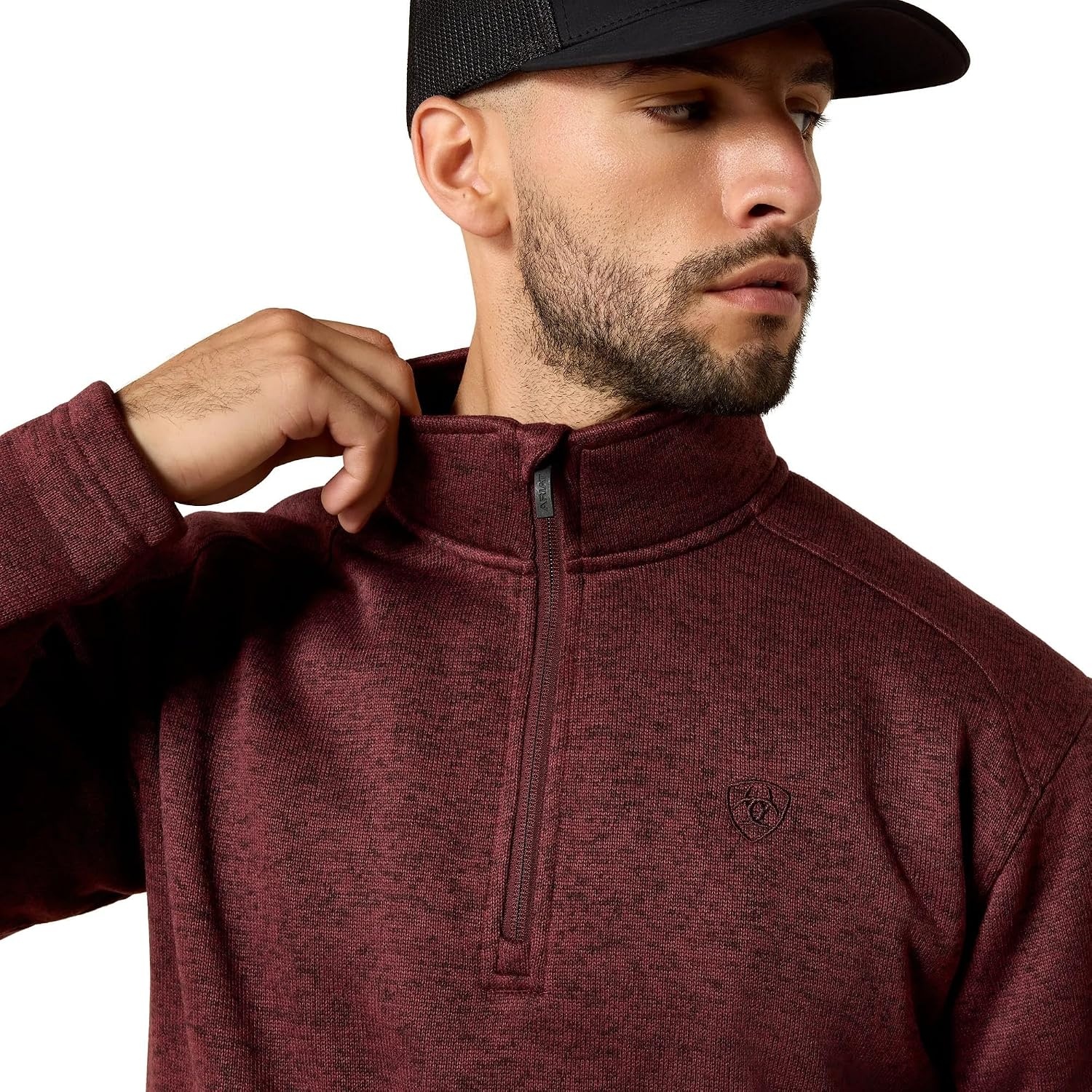 image:imageARIAT Caldwell 14 Zip SweaterRed Mahogany