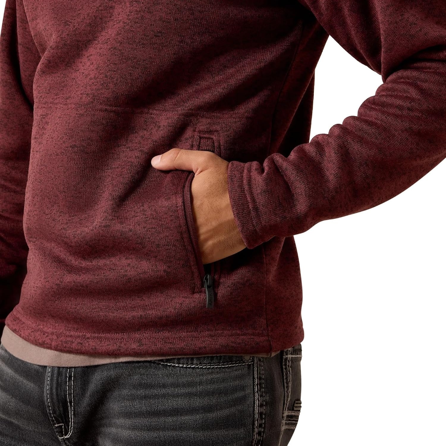 image:imageARIAT Caldwell 14 Zip SweaterRed Mahogany