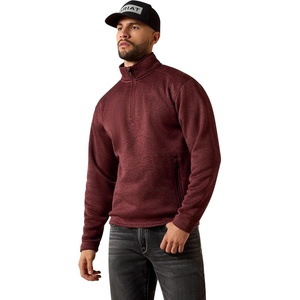 ARIAT Caldwell 1/4 Zip Sweater(Red Mahogany)
